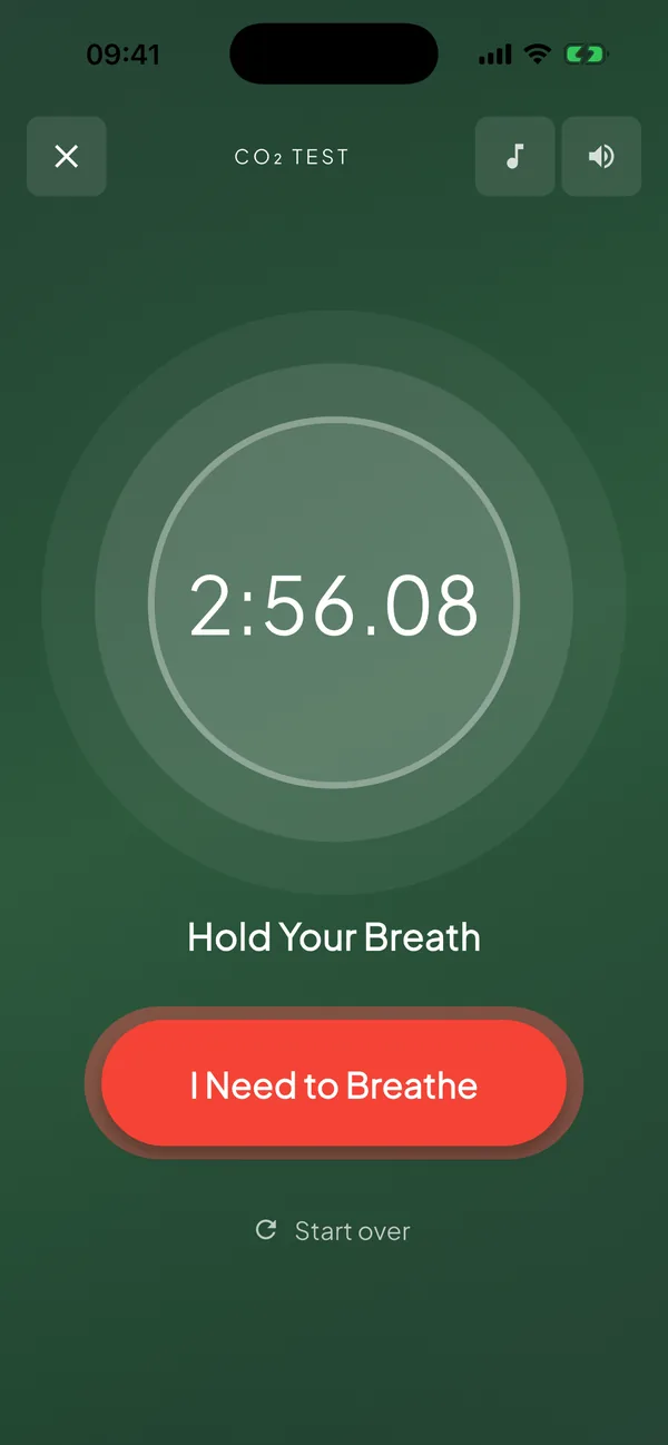 BreathLife - CO₂ tolerance test with personalized levels